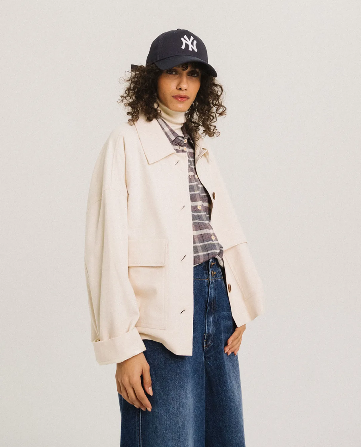Tinsels Frantzy veste courte écru flanelle