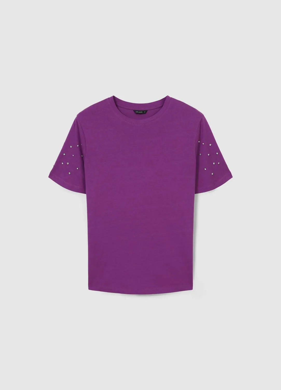 Calliope T-shirt manches strass femme coton