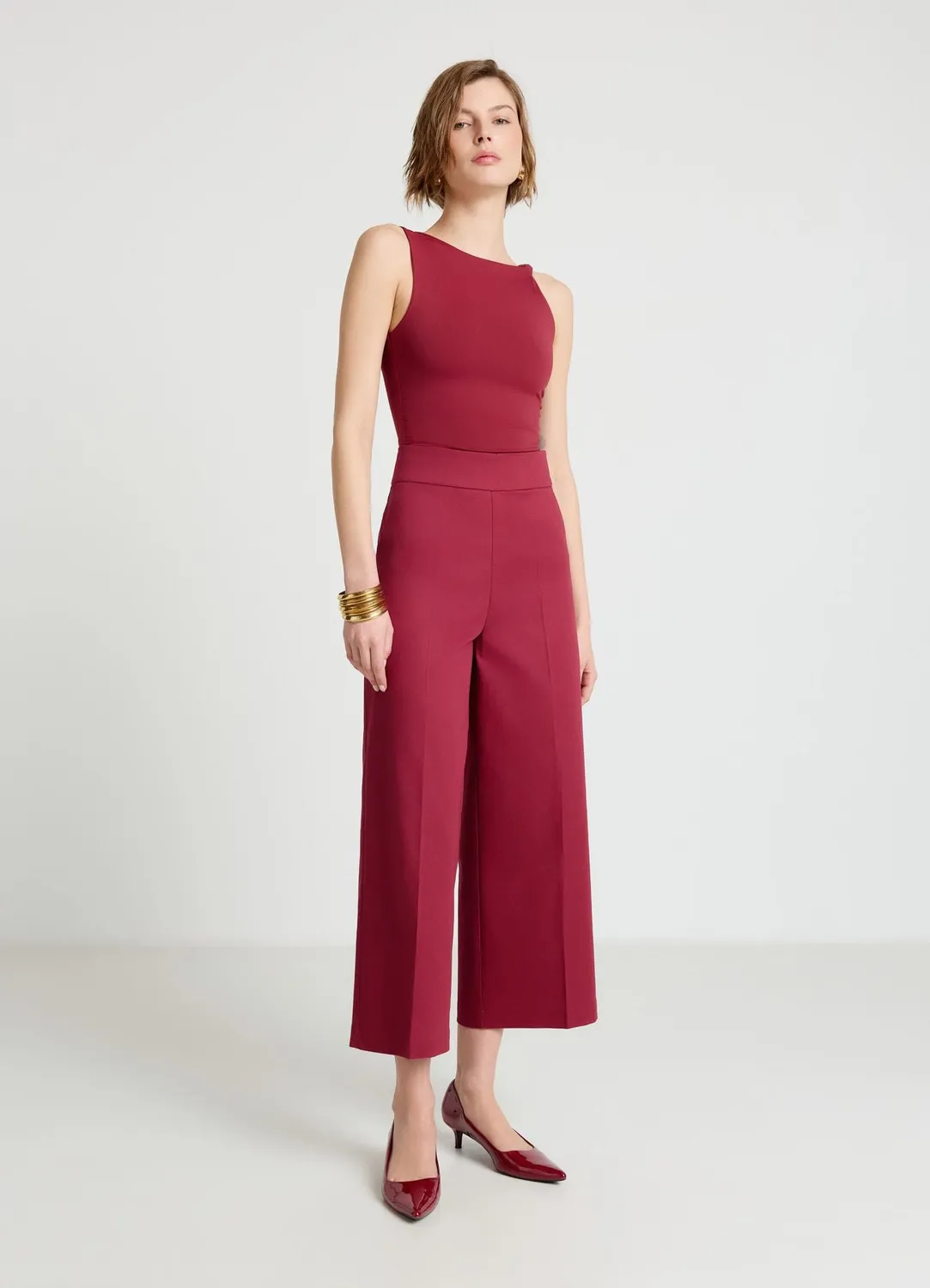 Calliope pantalon culotte large femme taille haute