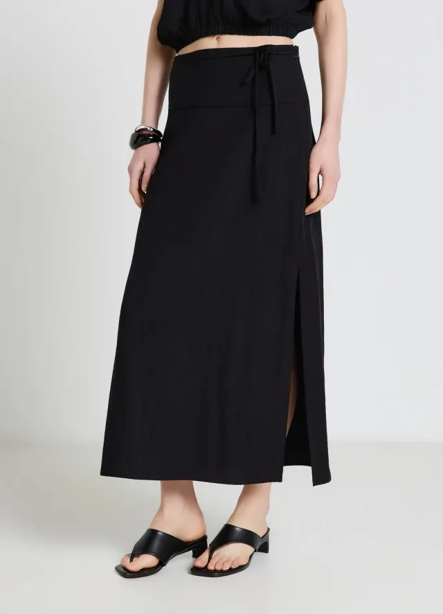 Calliope jupe longue femme portefeuille fentes
