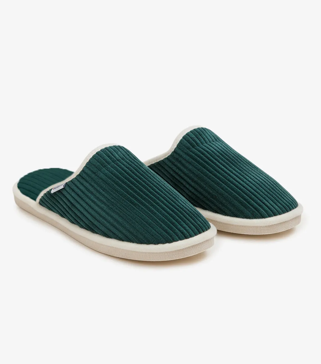 Cocorico Velours mules homme sapin laine