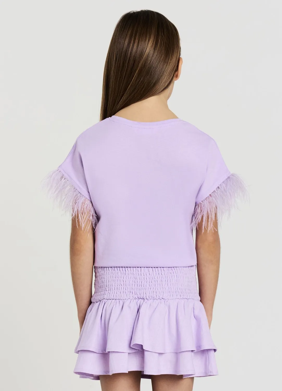 Calliope t-shirt fille manches courtes plumes
