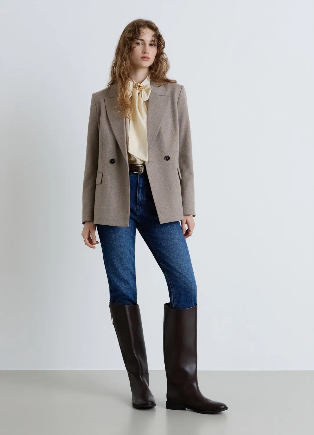 Calliope veste blazer double boutonnage unie femme bureau