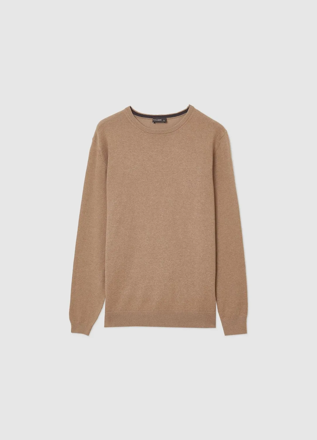 Calliope Pull col rond uni homme coton