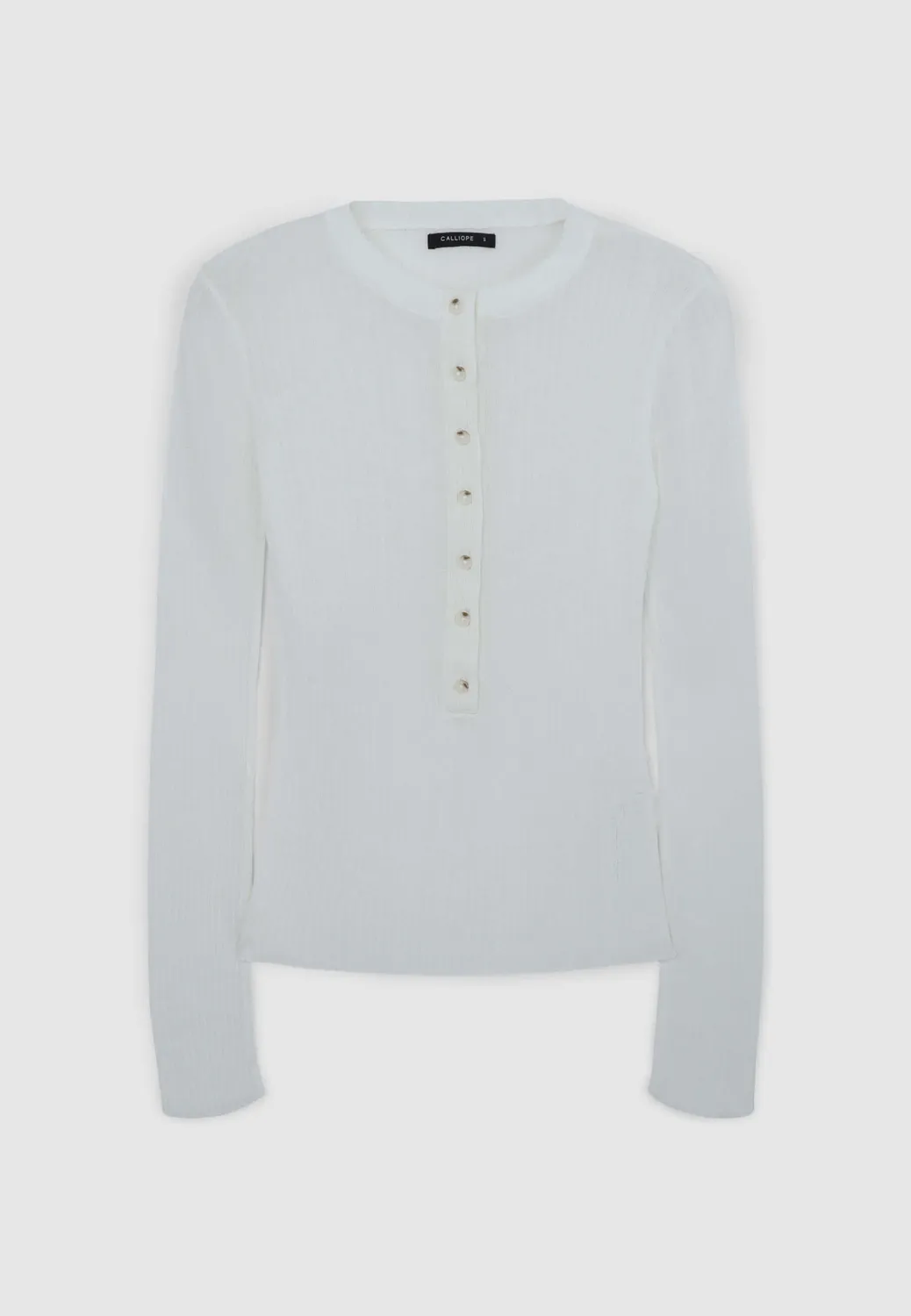 Calliope t-shirt serafino manches longues uni