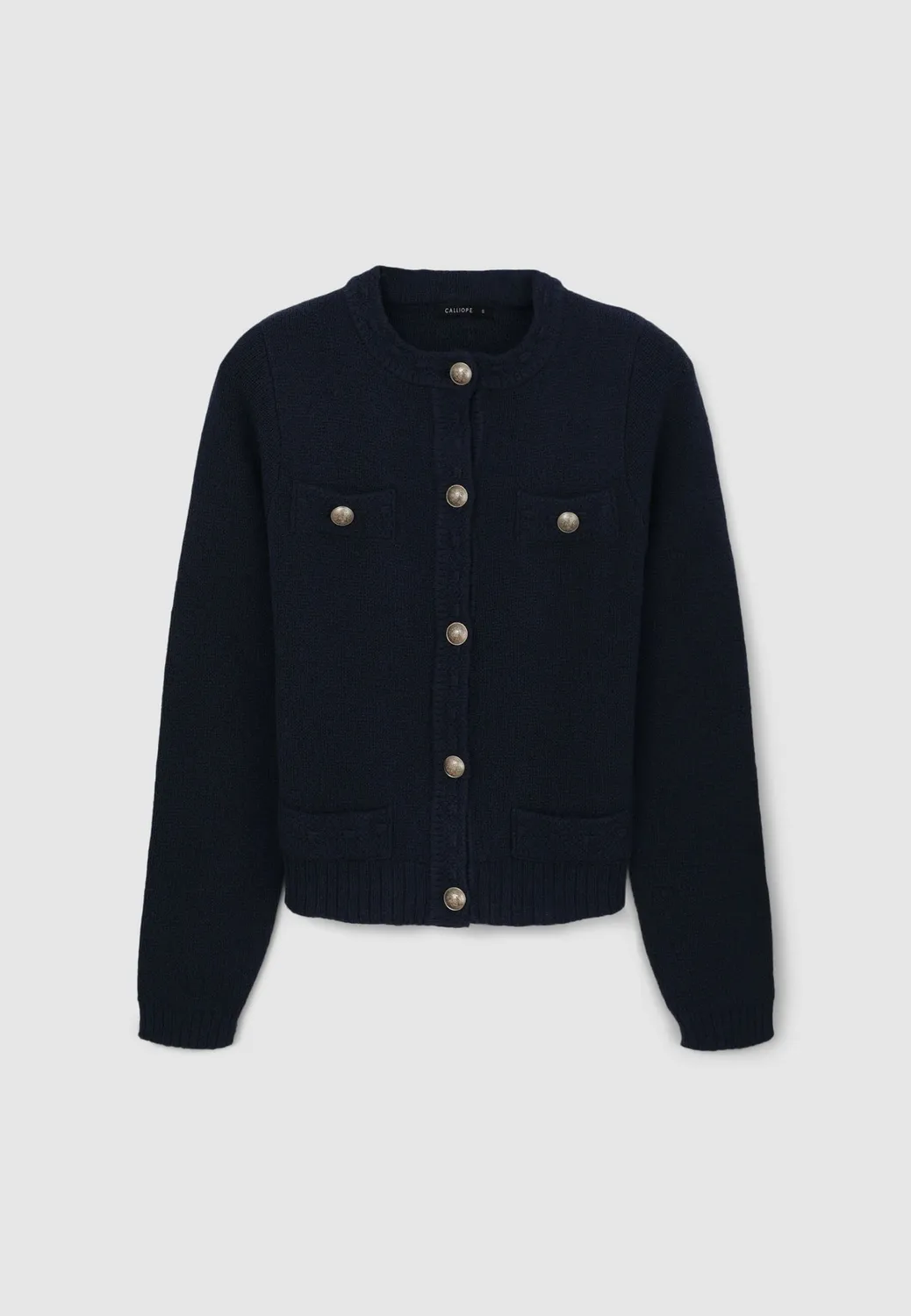 Calliope cardigan boutons or coton uni