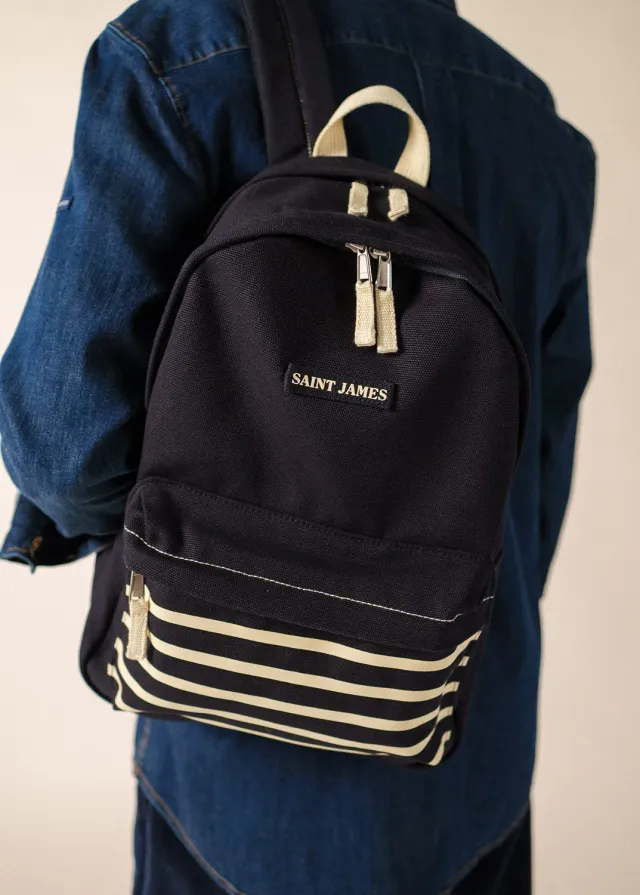 Saint James sac à dos navy canvas coton