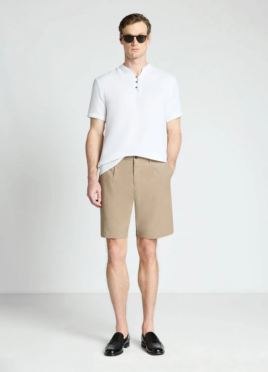 Calliope chemise homme col coréen unie