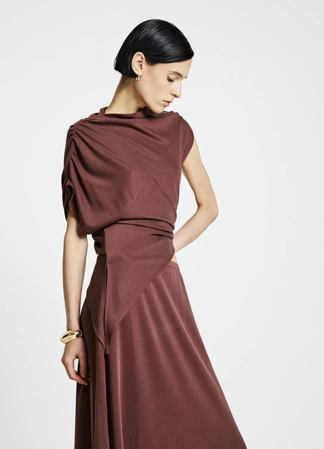 Calliope t-shirt femme asymétrique drapé