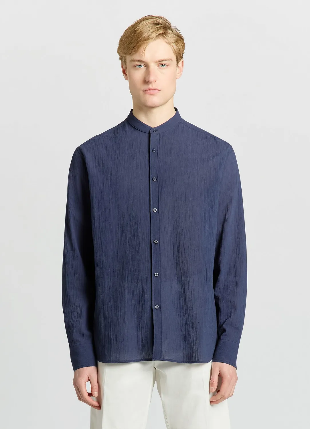 Calliope chemise coréenne chemise homme uni effet froissé