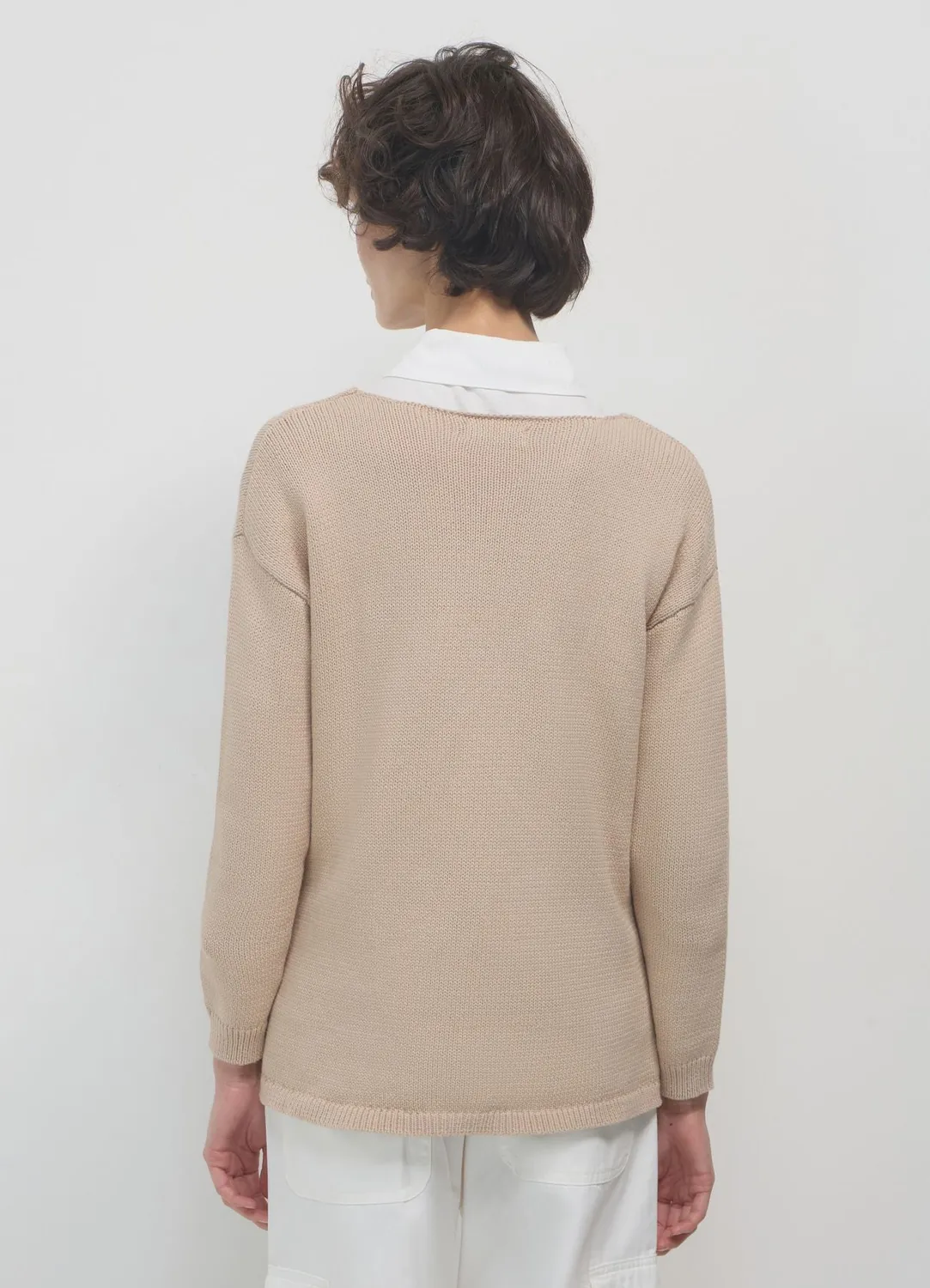 Calliope pull col V coton femme manches longues