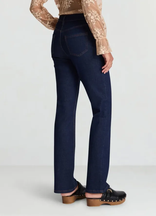 Calliope jean bootcut taille haute femme bleu uni