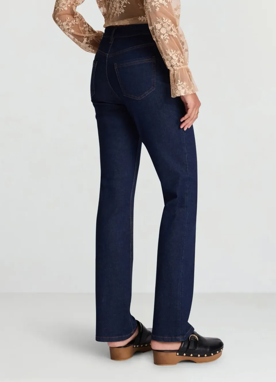 Calliope jean bootcut taille haute femme bleu uni