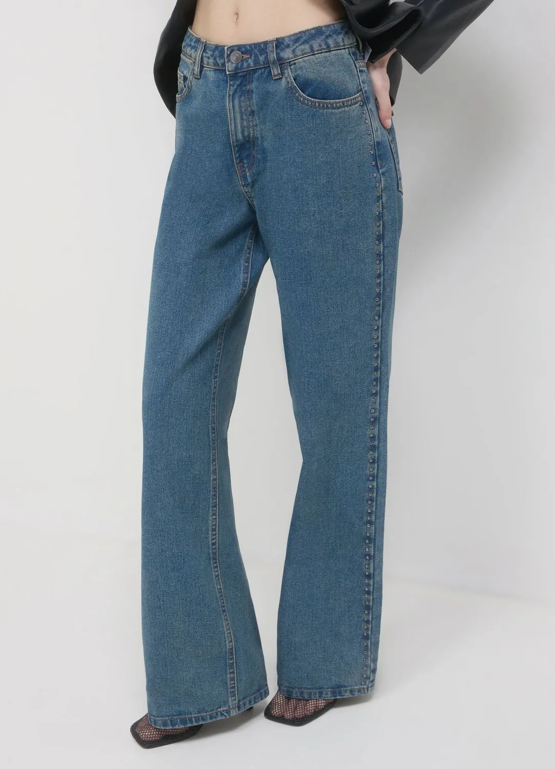 Calliope jean wide leg femme clouté