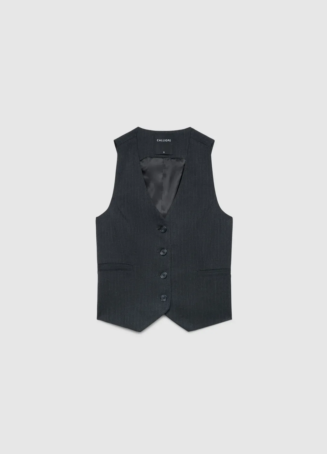 Calliope gilet tailleur à rayures femme boutons