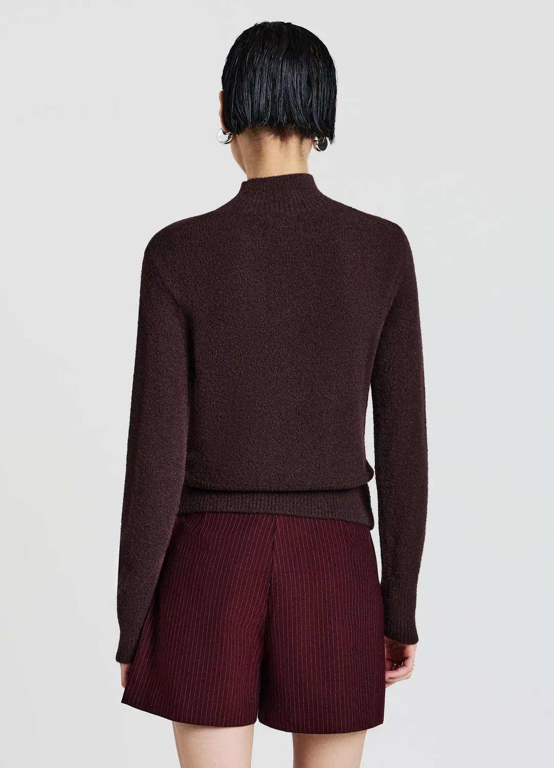 Calliope jupe-short rayée femme coupe droite bureau