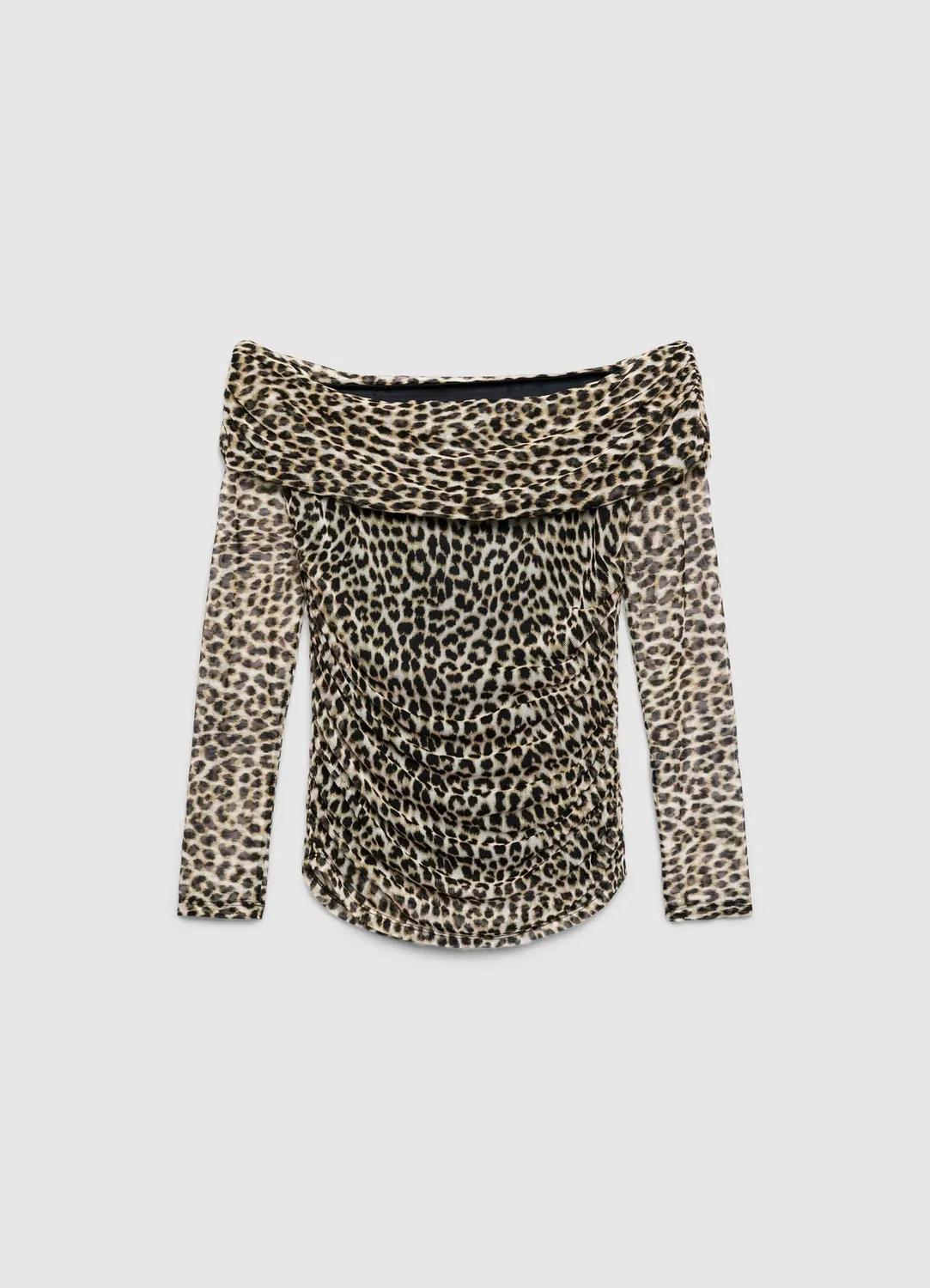Calliope t-shirt épaules dénudées animalier tulle
