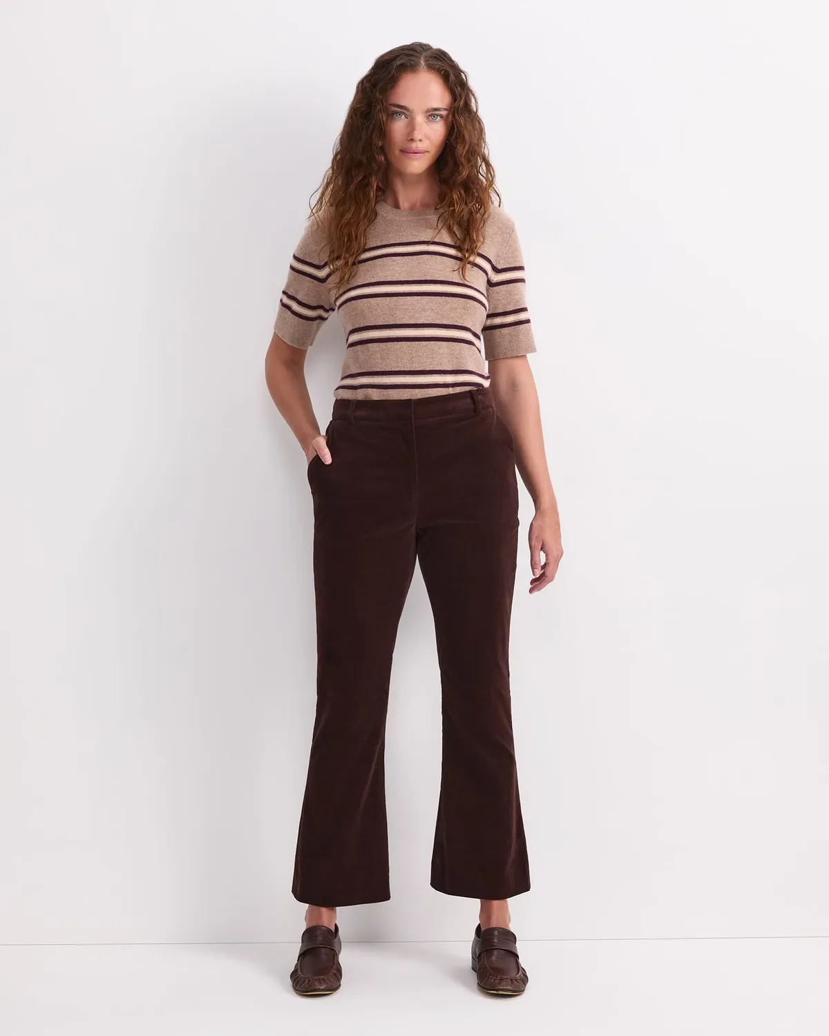 Sportscraft Thea Kick Flare Velvet Pant pantalon velours