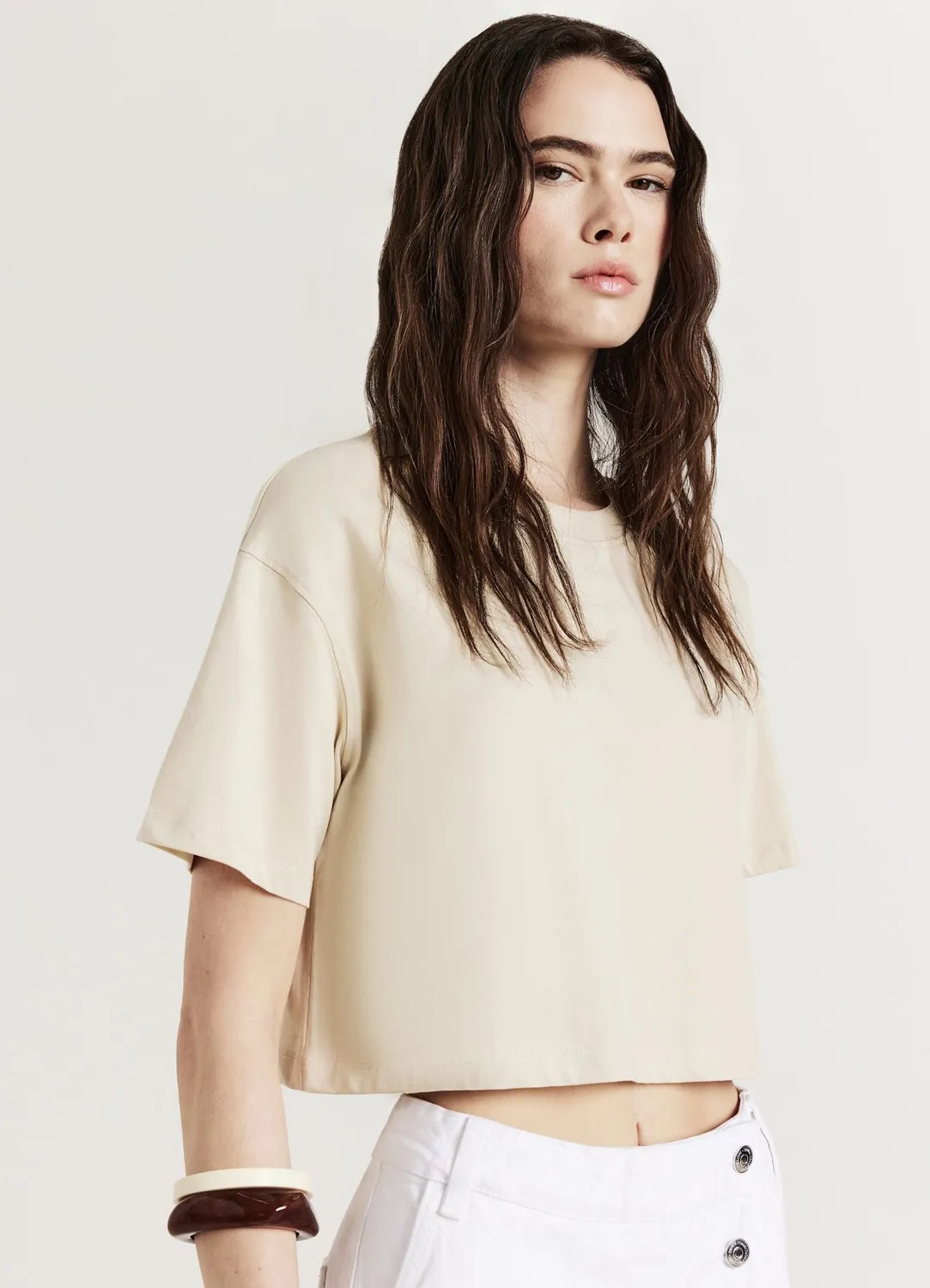 Calliope t-shirt crop coton femme
