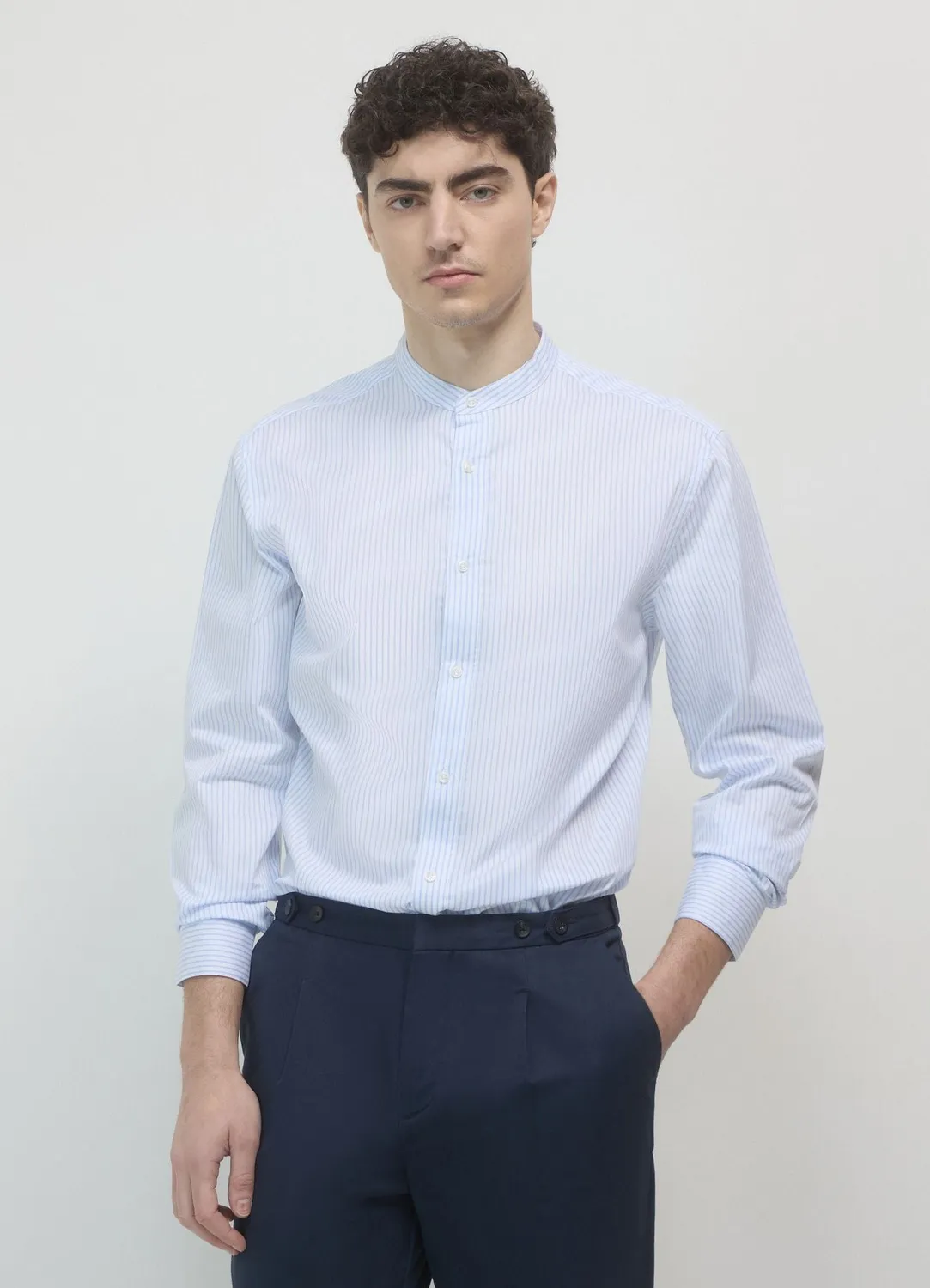 Calliope chemise coréenne rayures homme coton