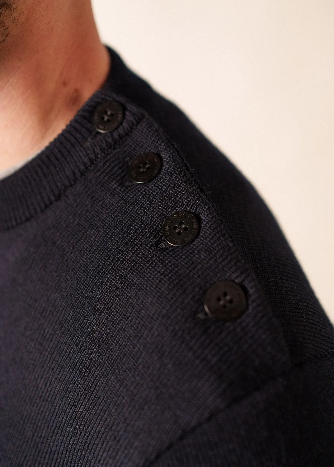 Saint James Cancale pull marin navy 100% laine