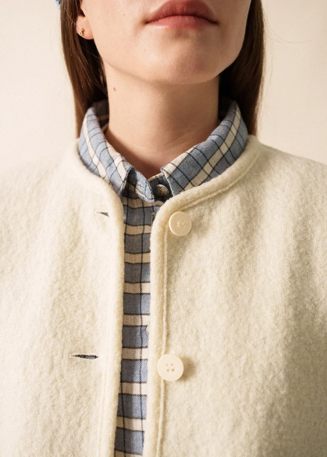 Saint James Jura veste sans manches blanc laine