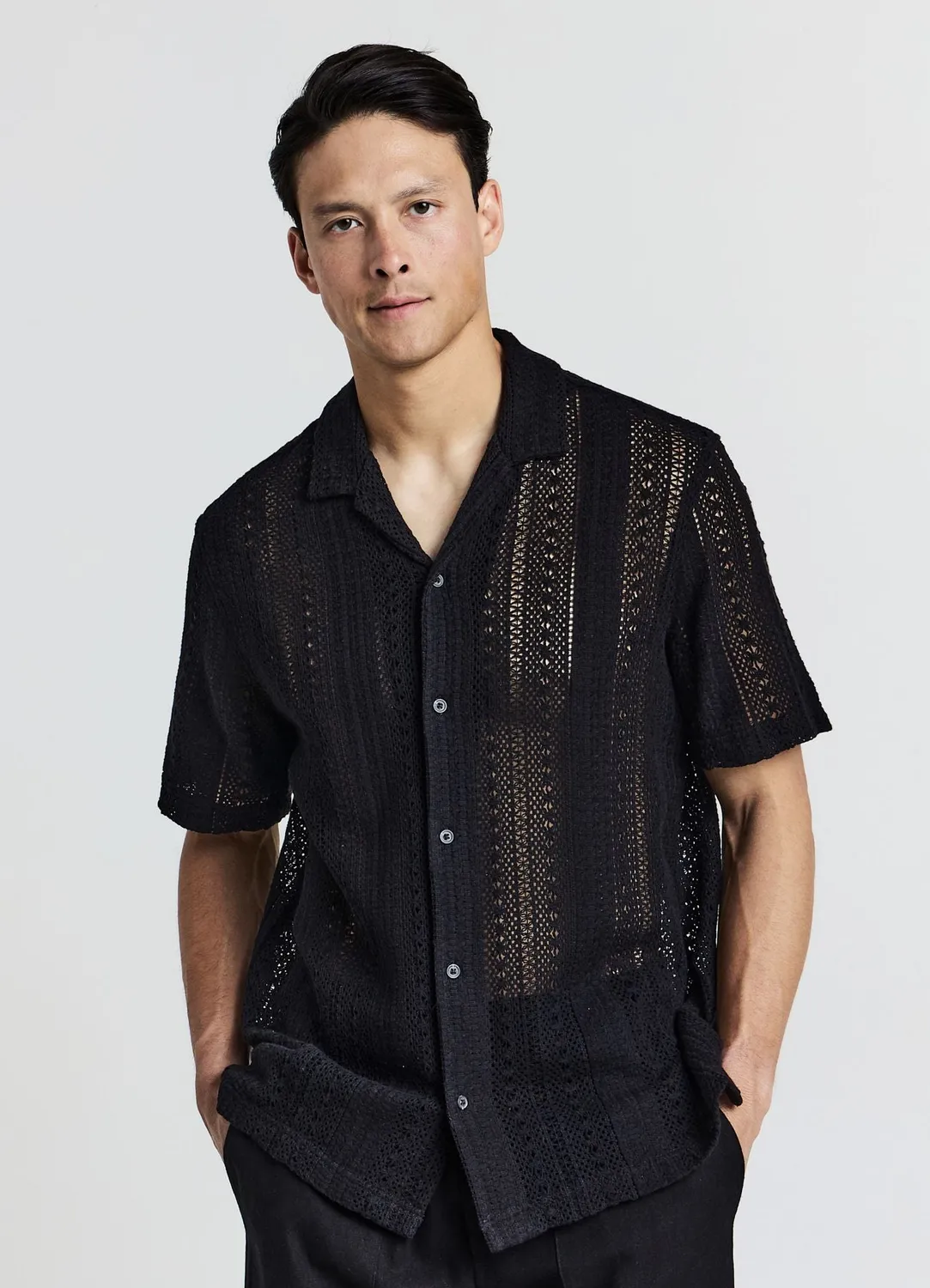 Calliope chemise crochet coton manches courtes homme
