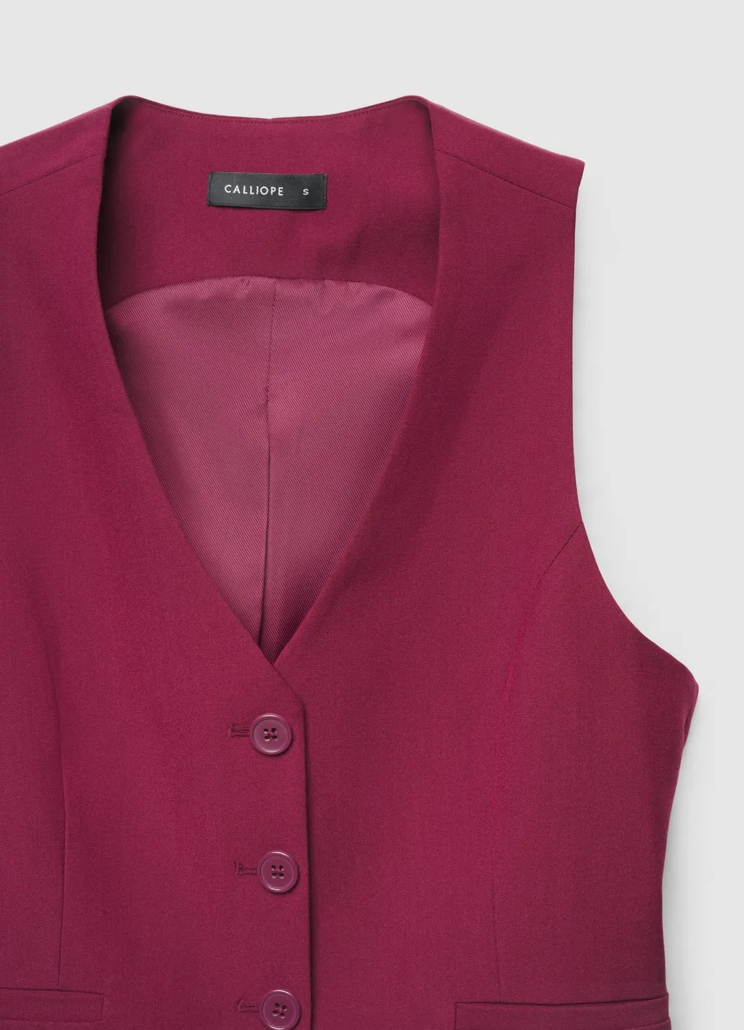 Calliope gilet tailleur femme col V boutons