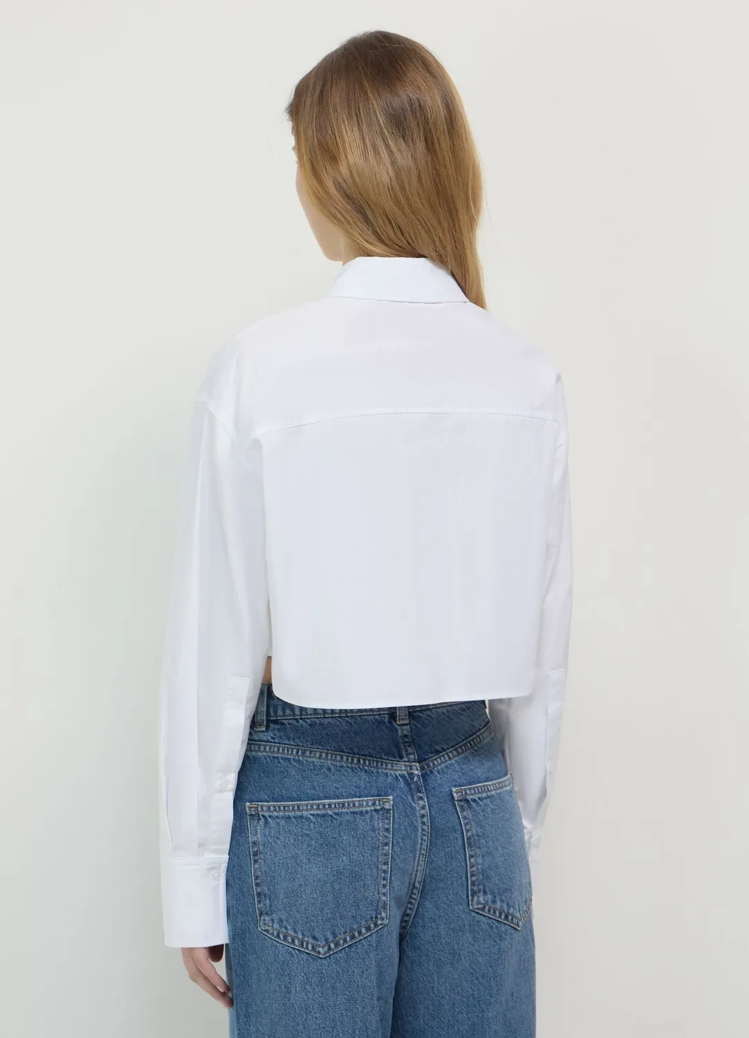Calliope chemise crop femme coton poches plaquées