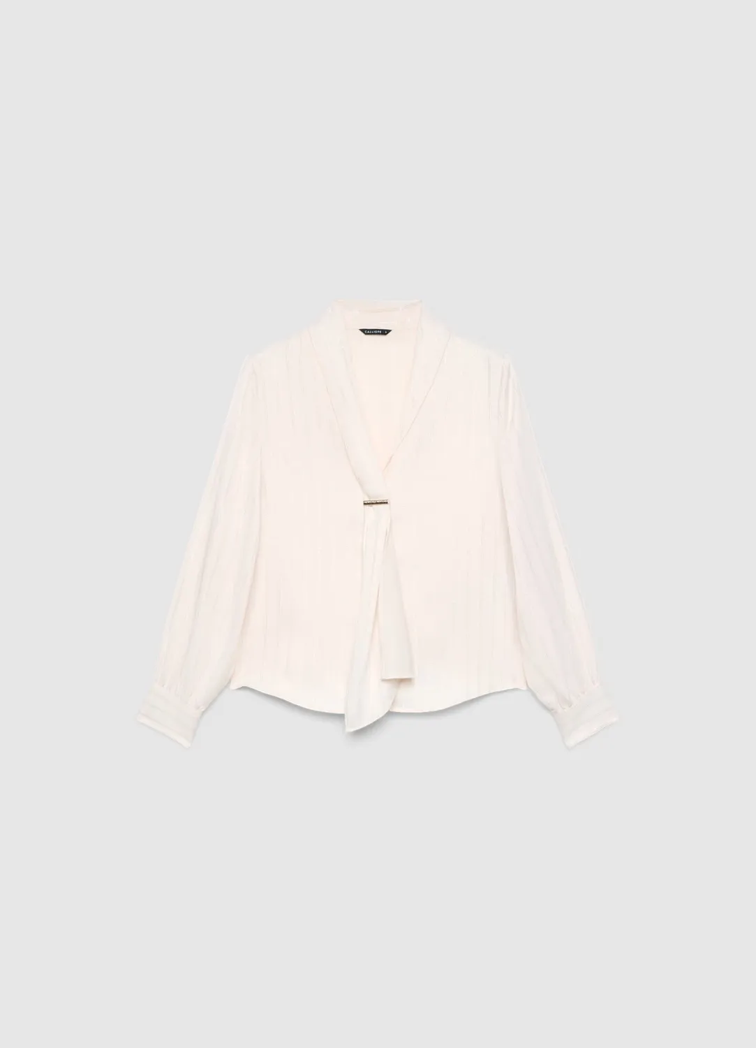 Calliope blouse rayée femme châle col V business