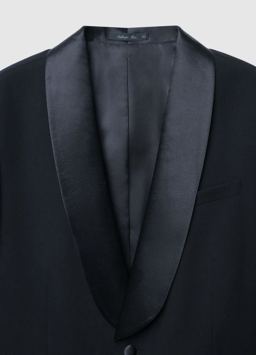 Calliope veste homme col châle 1 bouton coupe droite
