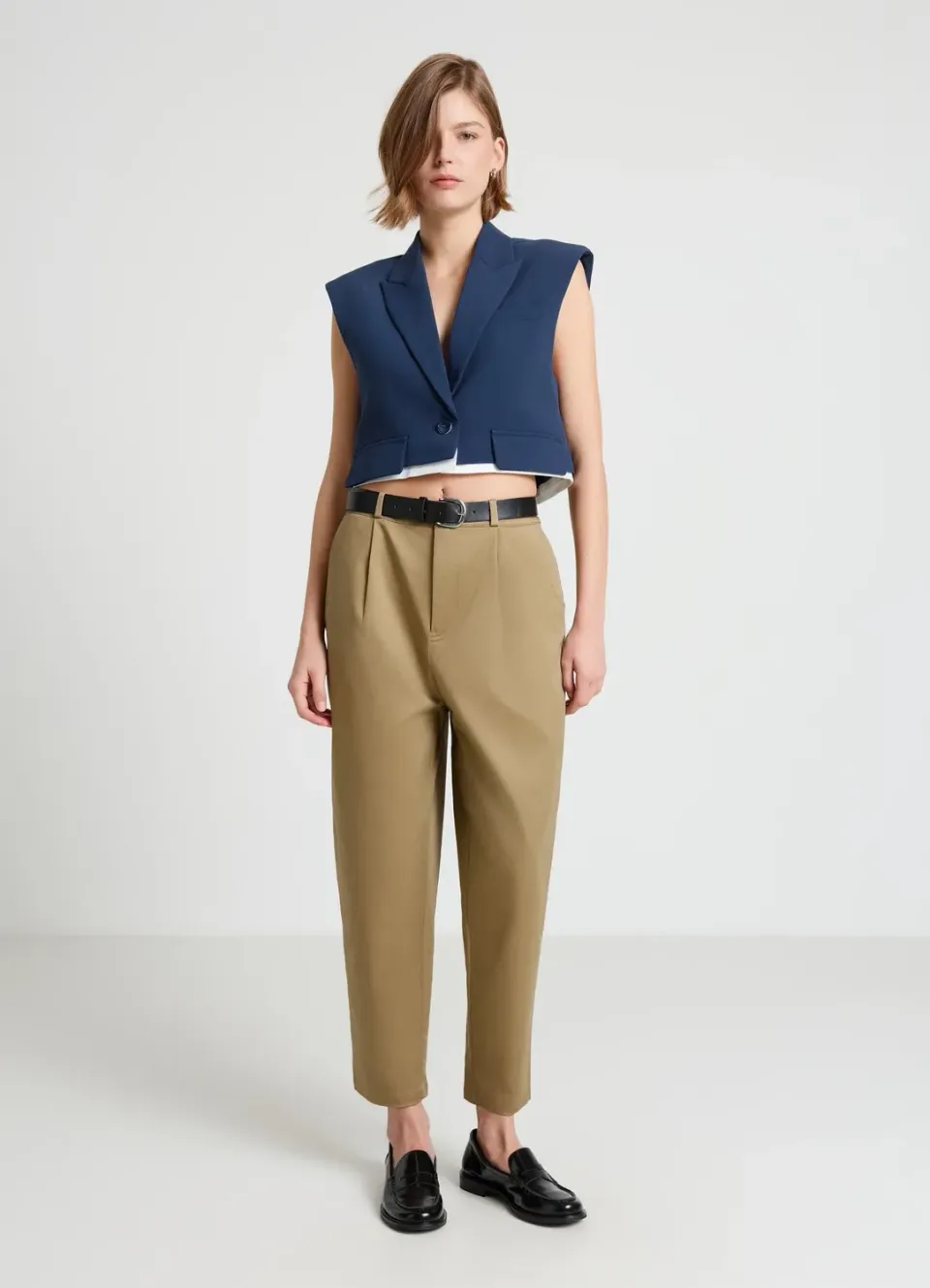 Calliope gilet court revers gilet femme bouton