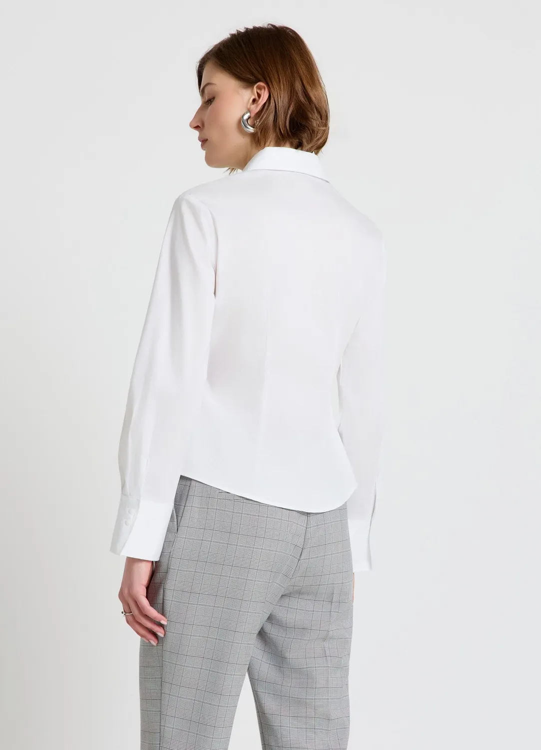 Calliope chemise slim femme fronces manches longues