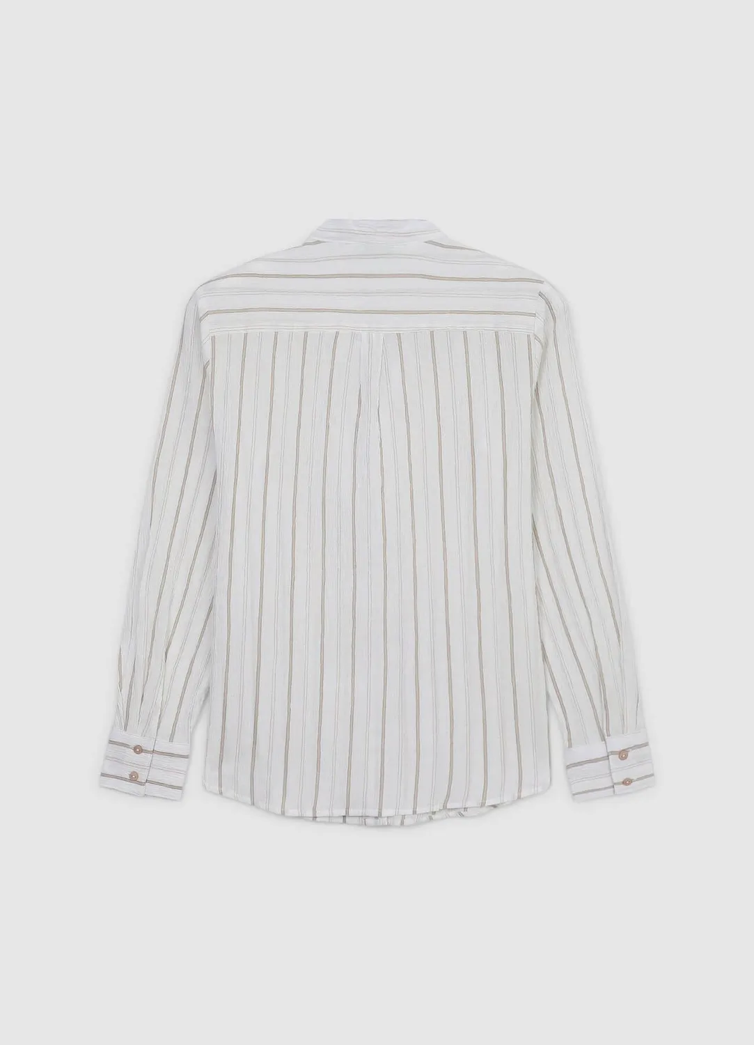 Calliope Chemise col coréen rayée femme coton