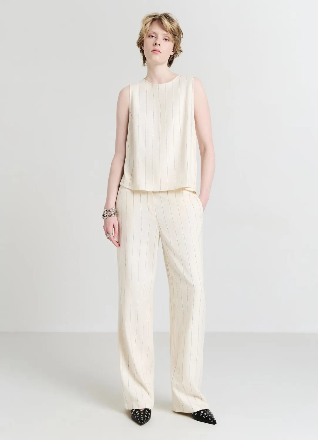 Calliope Pantalon Straight Femme Taille S à Rayures