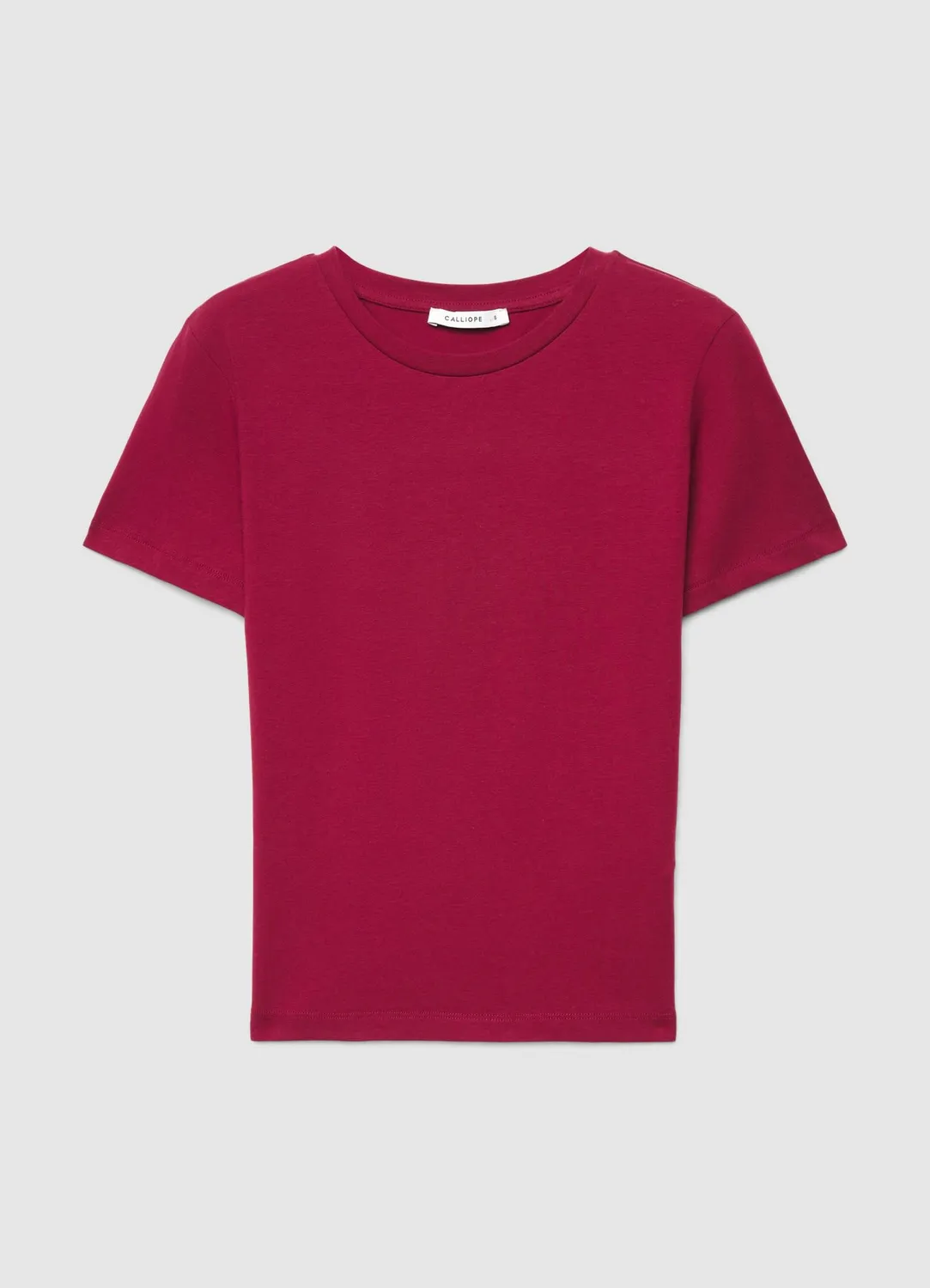 Calliope t-shirt uni col rond manches courtes femme