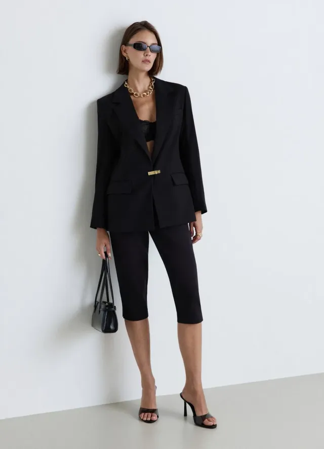 Calliope veste blazer boucle métal femme unie