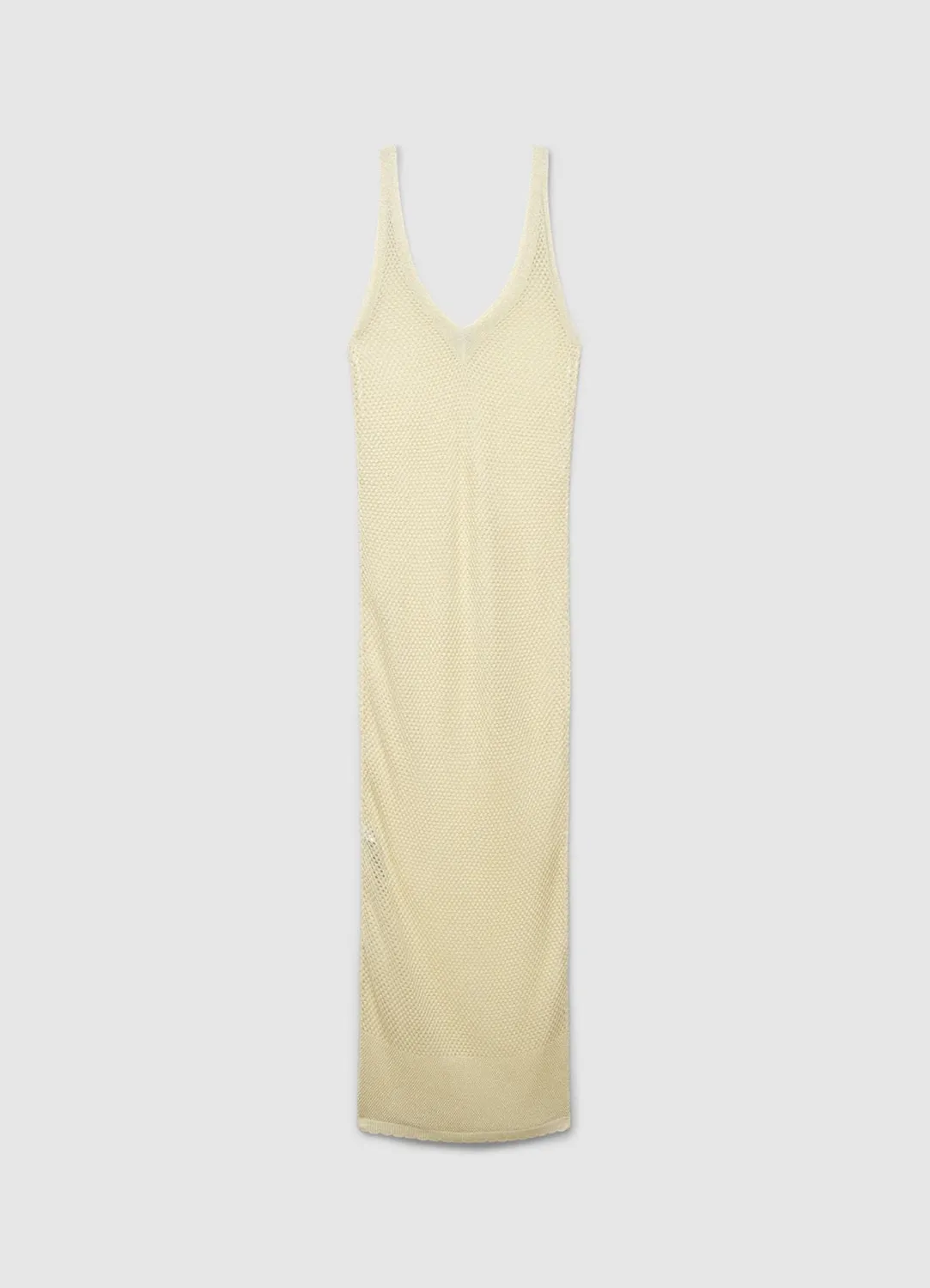 Calliope robe longue maille ajourée col V femme