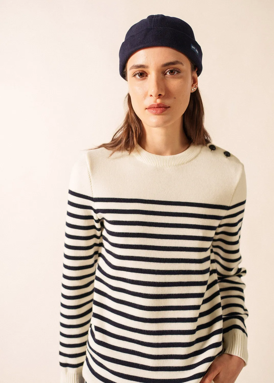 Saint James Miki bonnet marin navy drap laine