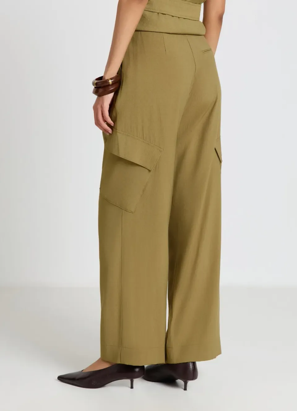 Calliope pantalon straight cargo à cordon femme poches