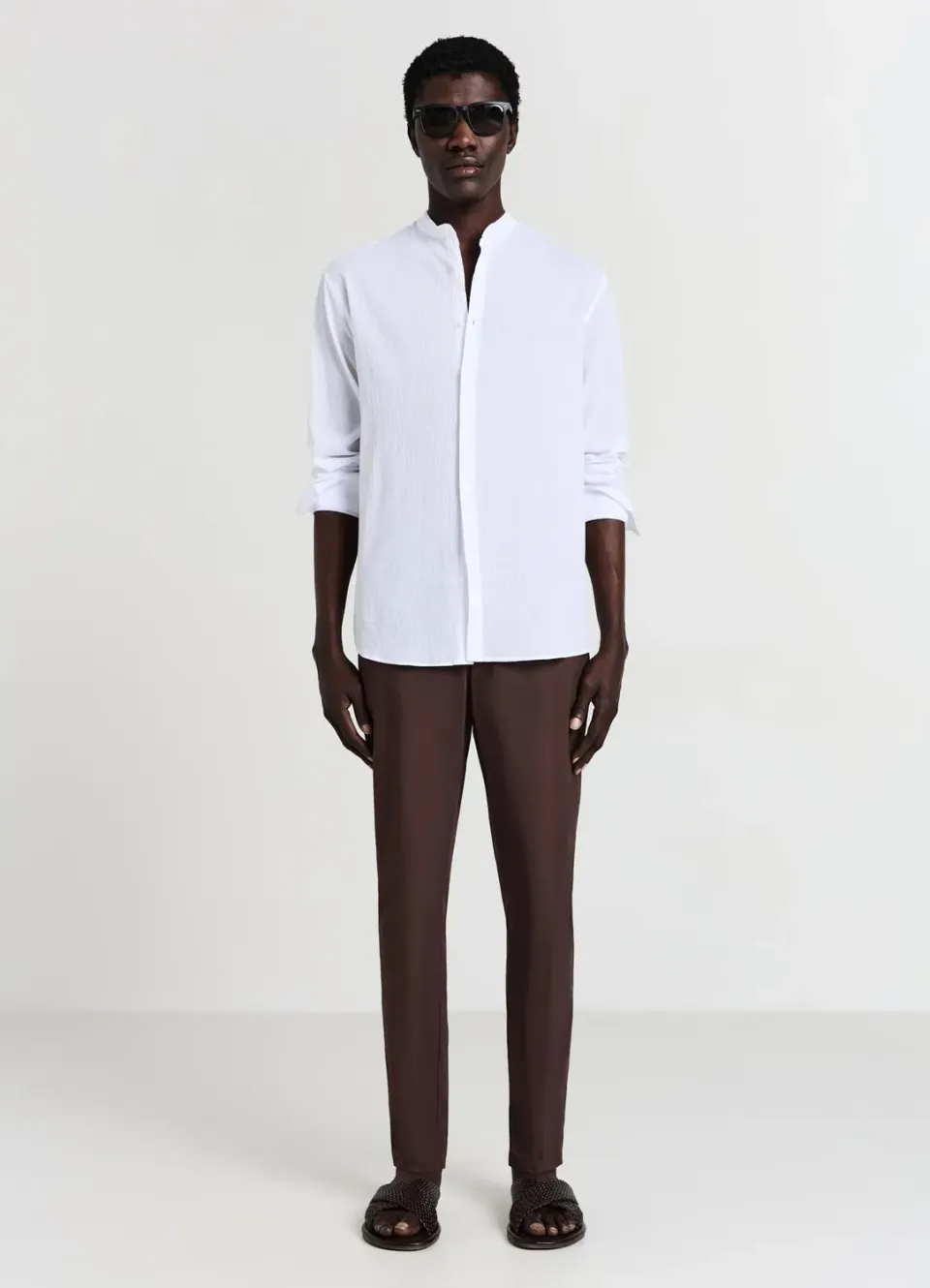 Calliope chemise col coréen coton homme