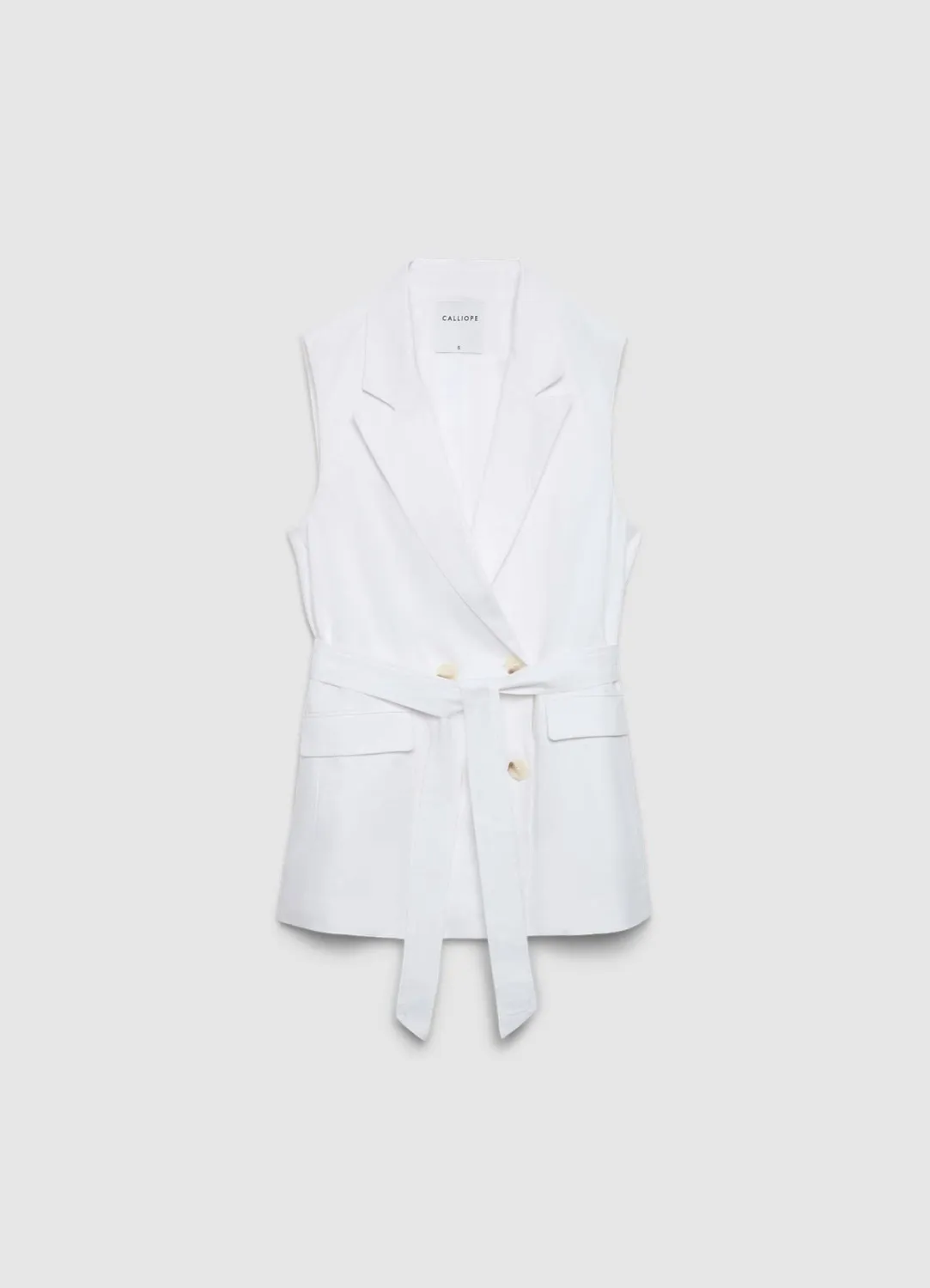 Calliope Gilet tailleur double boutonnage femme ceinture