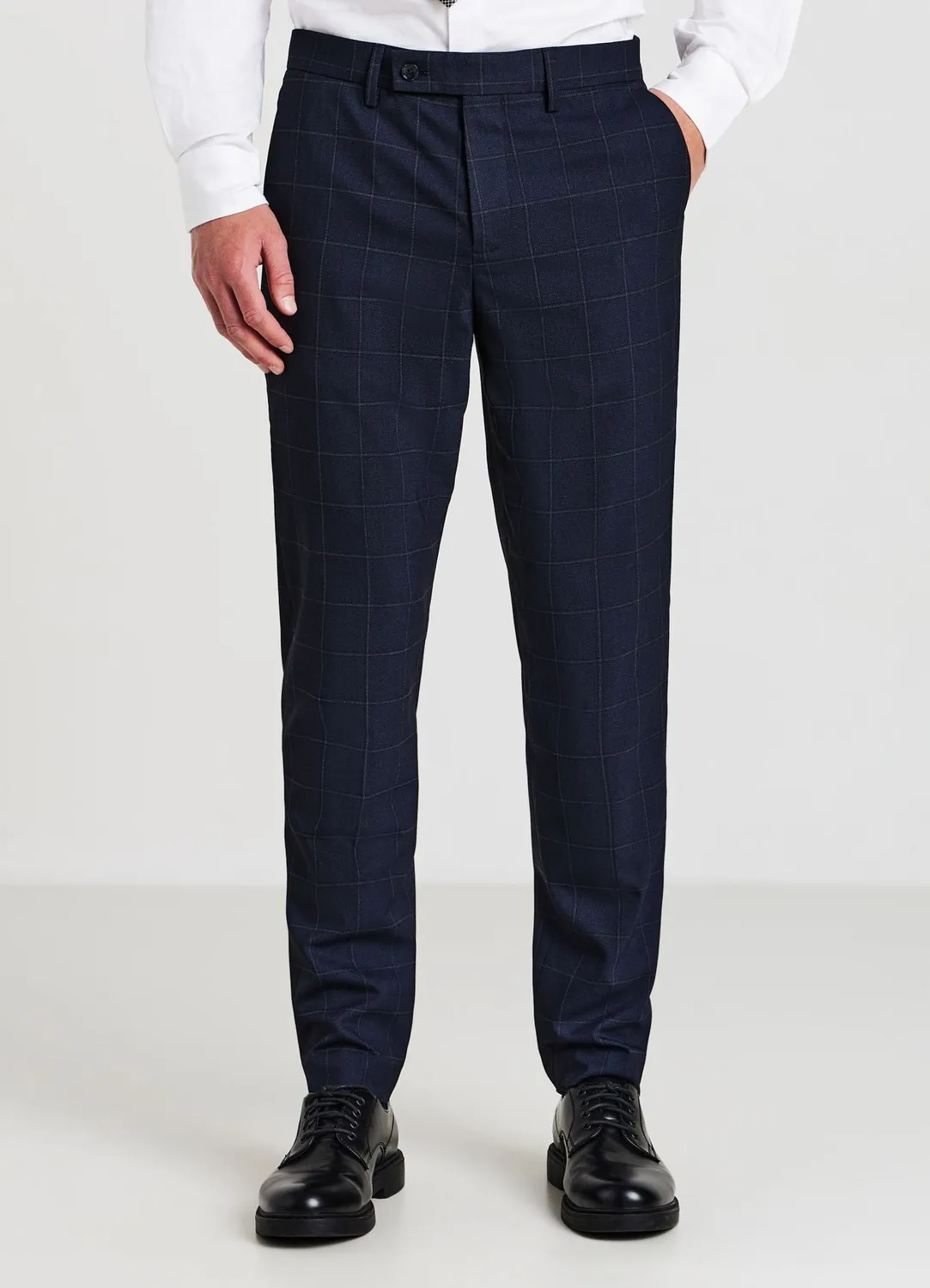 Calliope pantalon à carreaux homme coupe droite