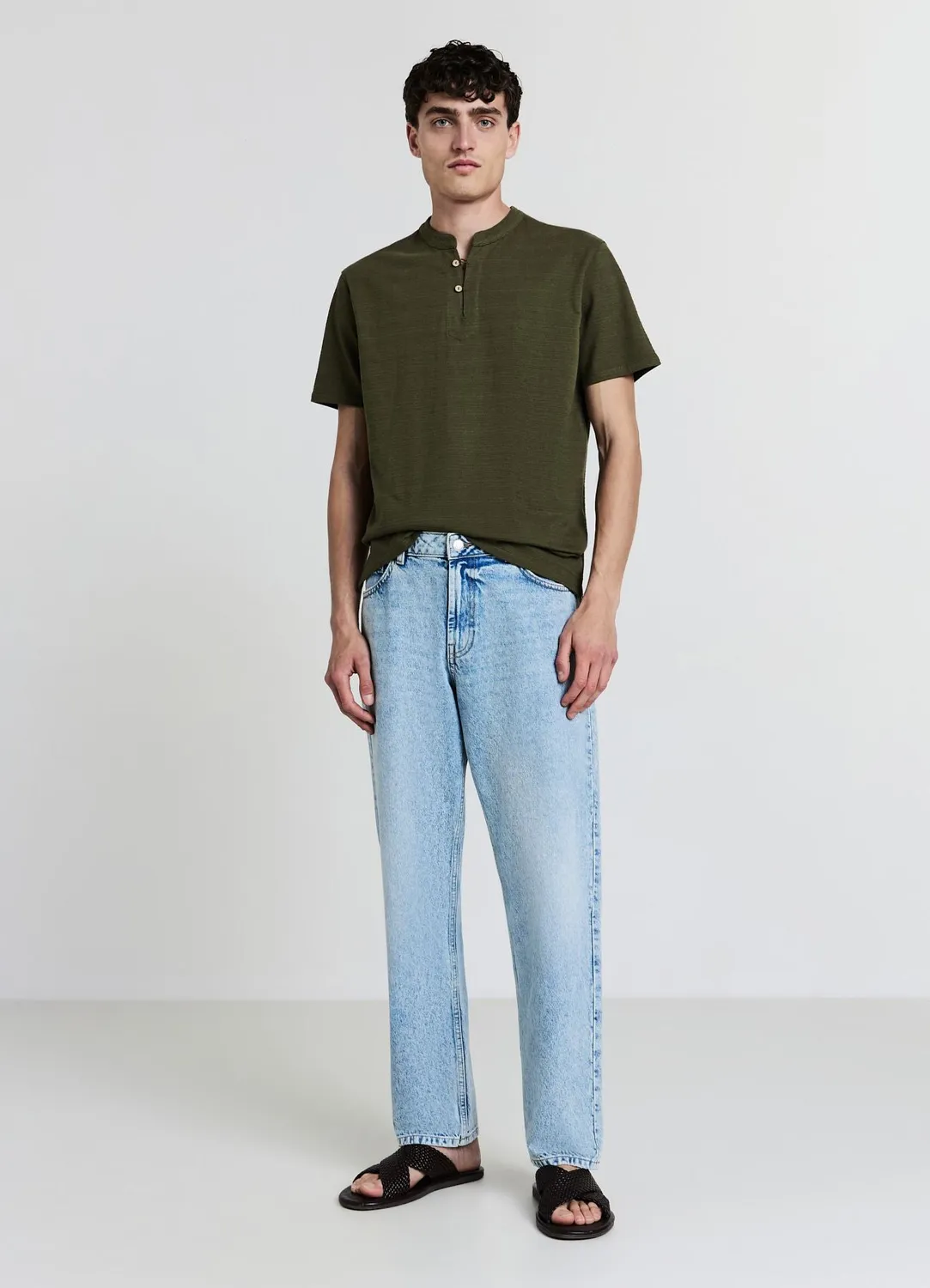 Calliope t-shirt col coréen homme coton regular