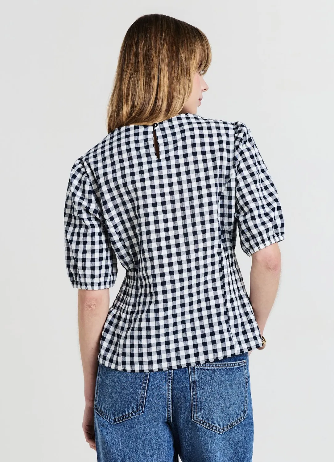 Calliope blouse femme XS carreaux manches courtes