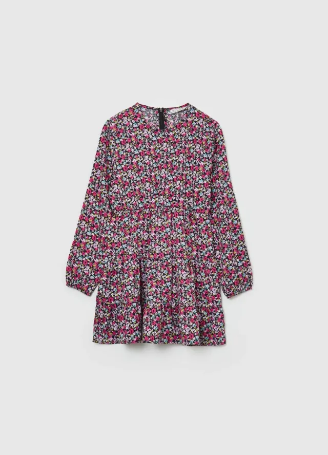 Calliope robe fleurs fille manches longues