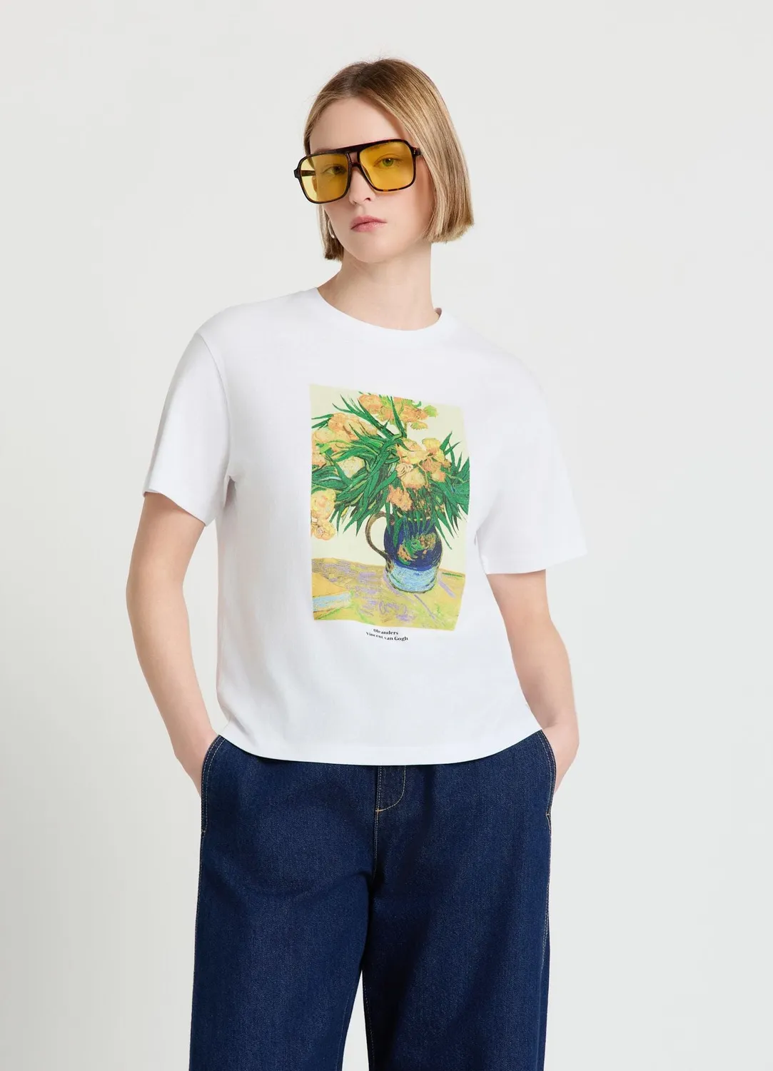 Calliope t-shirt femme imprimé vase fleurs col rond