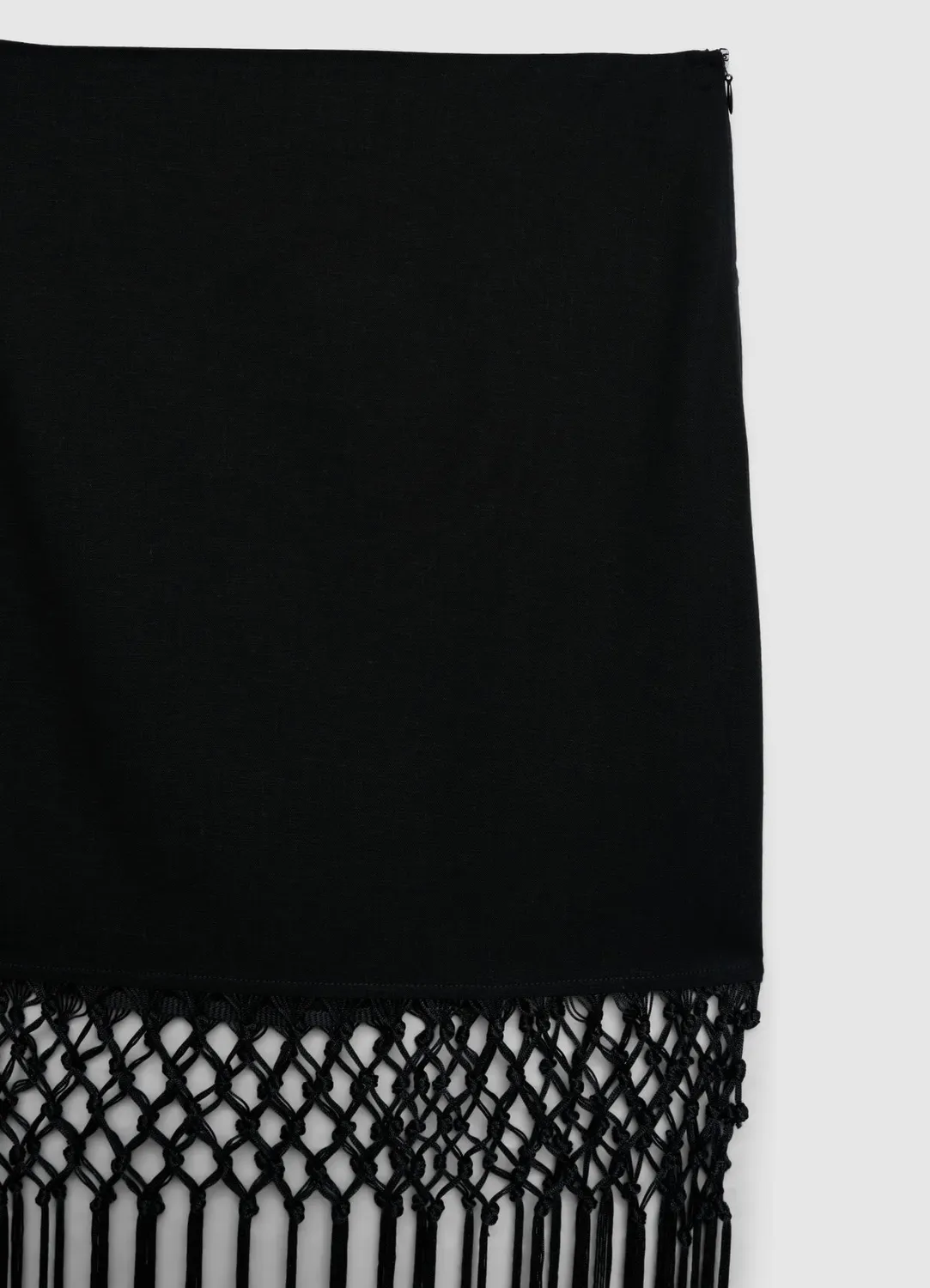 Calliope mini-jupe franges femme taille haute
