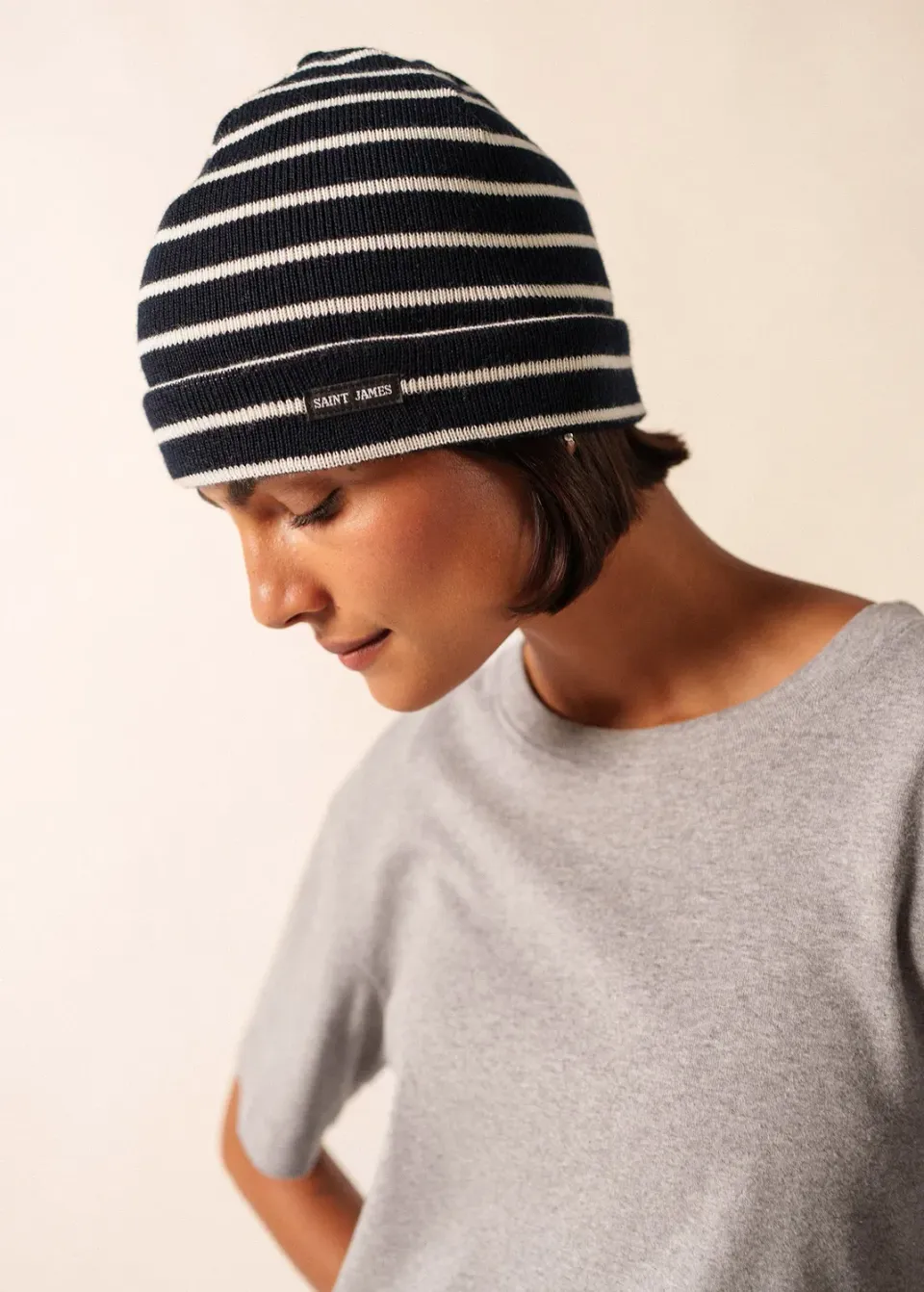 Saint James Cartier bonnet marin navy écume
