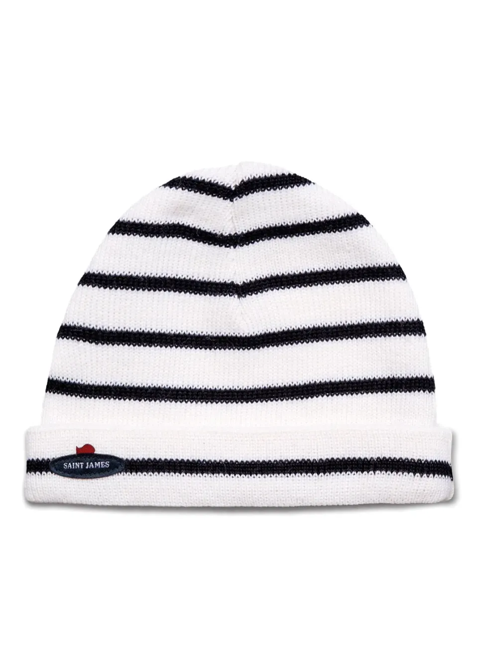 Saint James Cartier bonnet enfant écume navy laine